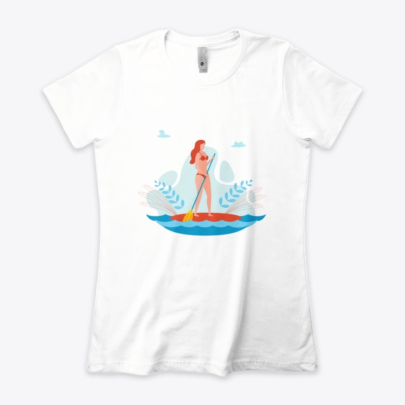 SUP paddle board woman illustration