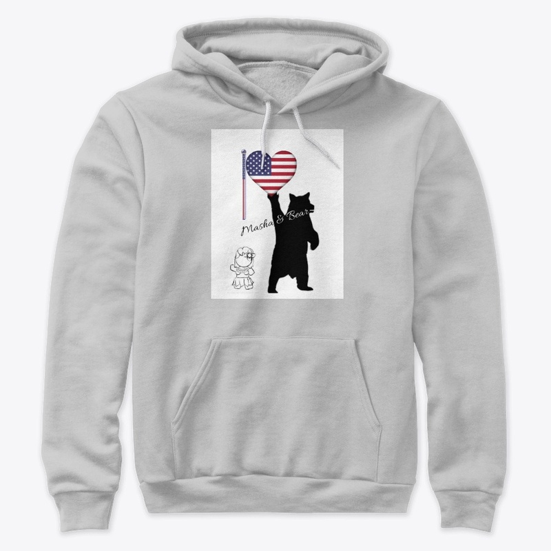 Masha & Bear 4th July American flag Tee