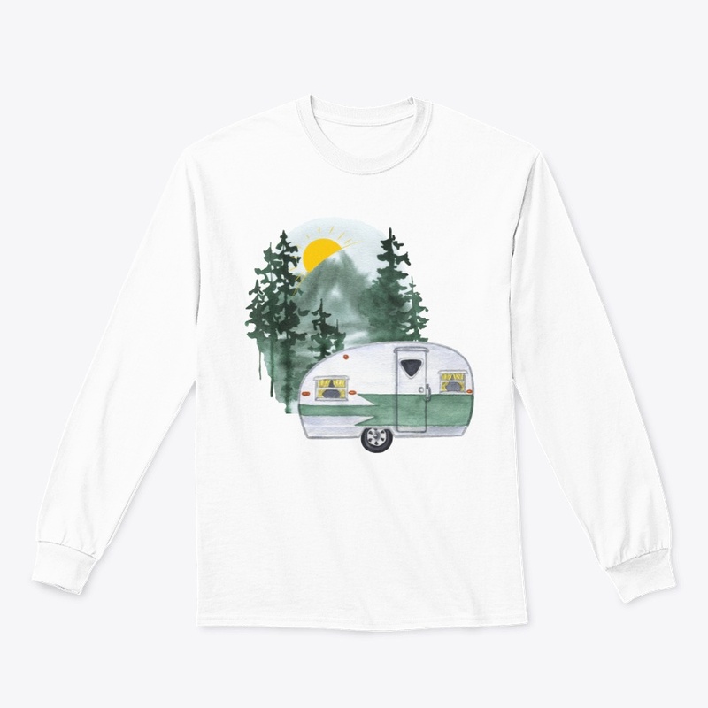 Vintage Camper in the Mountains Design