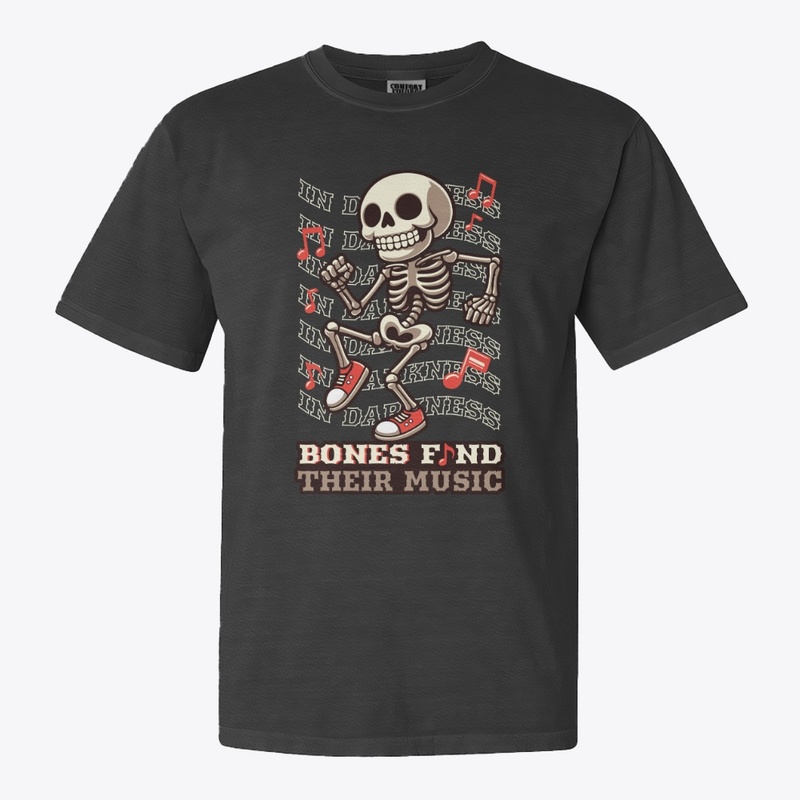 dance skeleton with musical notes