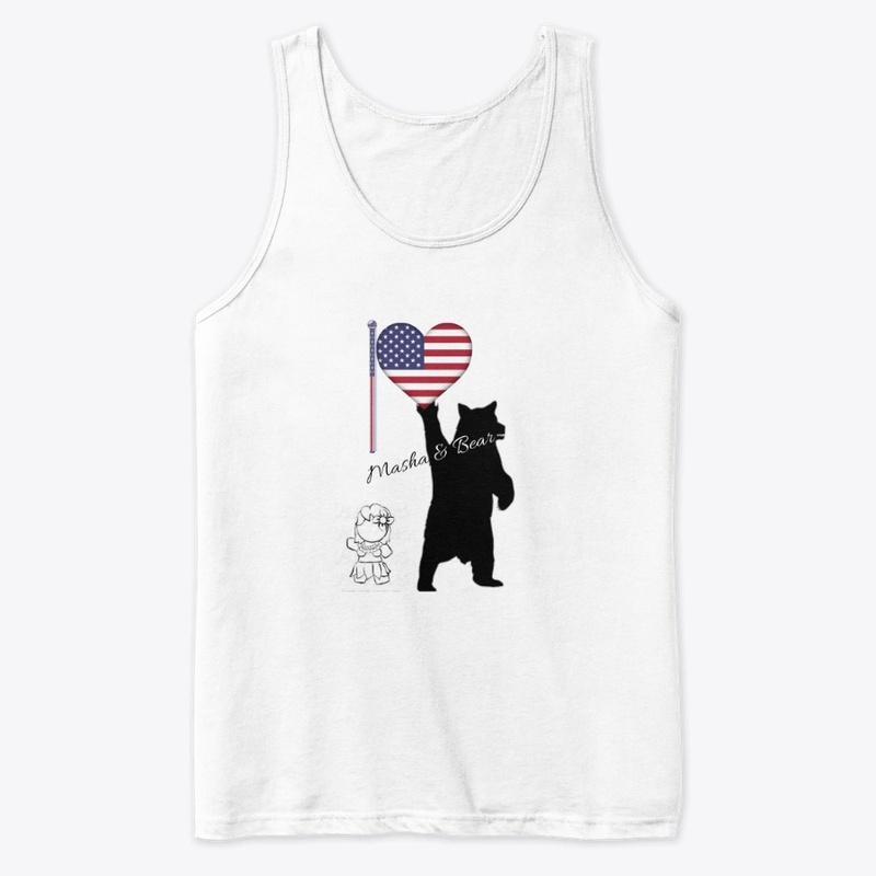 Masha & Bear American Flag Tee!