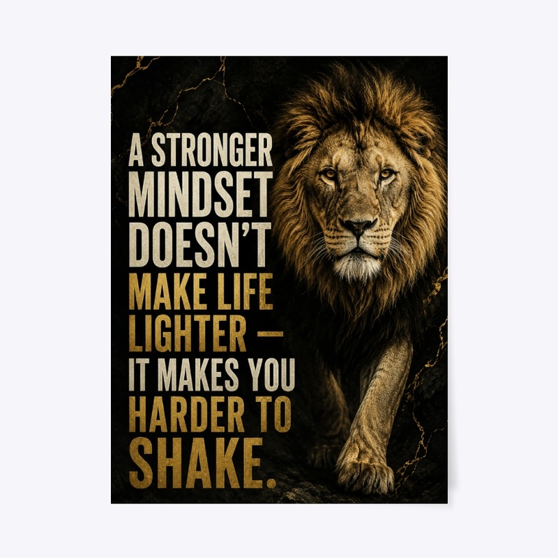 Stronger Mindset Lion Print