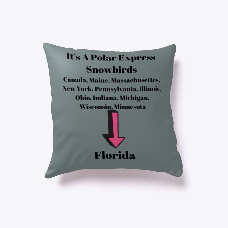 Polar Express Snowbirds throw pillow