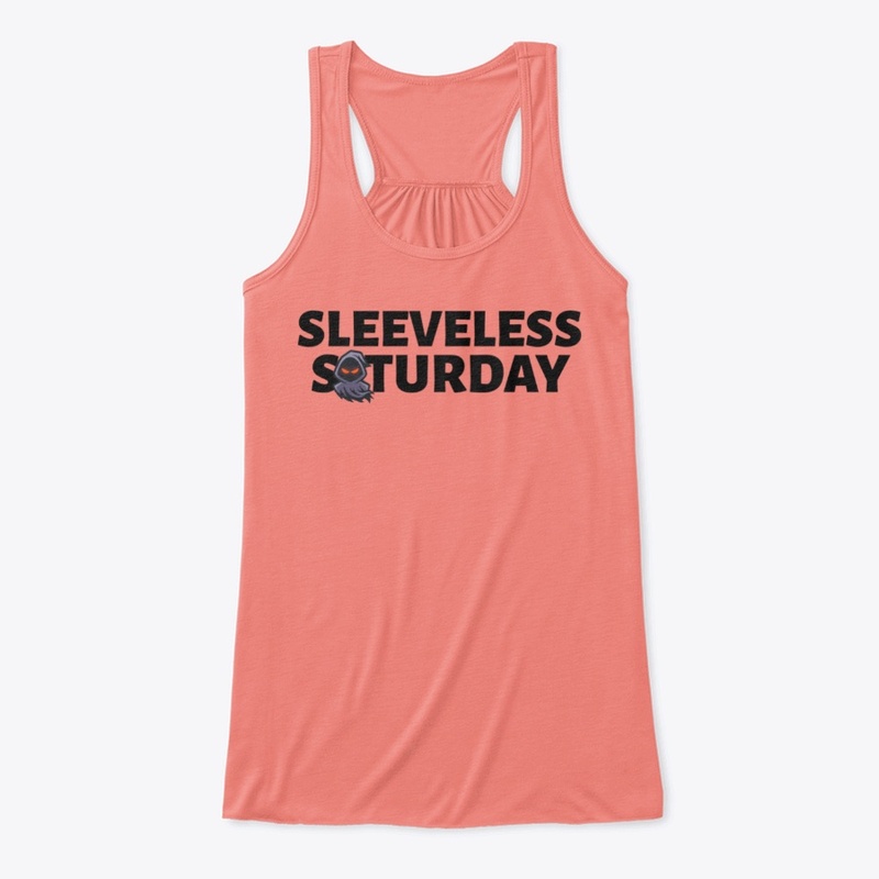Sleeveless Saturday Black Logo Tank Tops