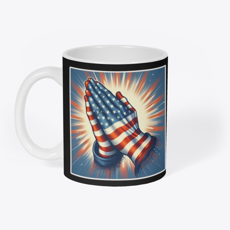 Praying Hands American Flag July 4th Tee