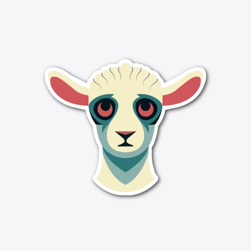 Whimsical Kid: Baby Goat Abstract Bliss