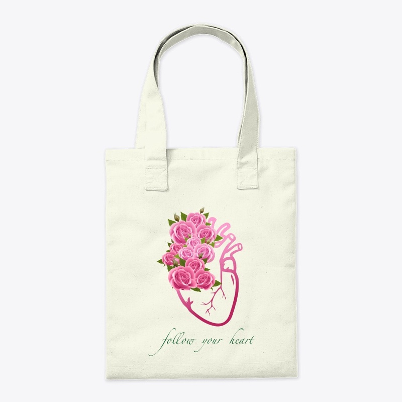 Follow Your Heart Art with Pink Roses