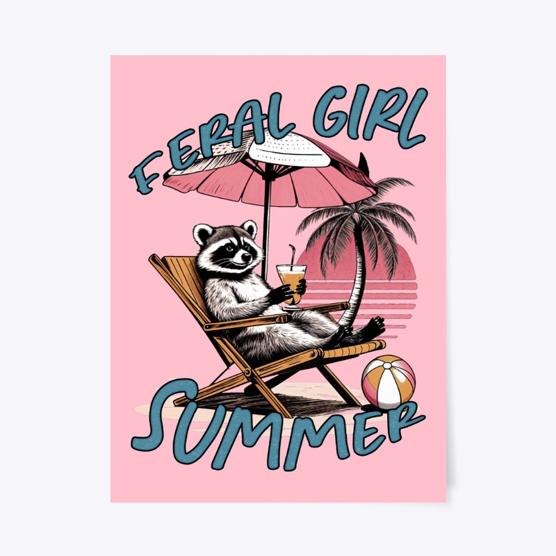 Feral Girl Summer, Beachy Raccoon