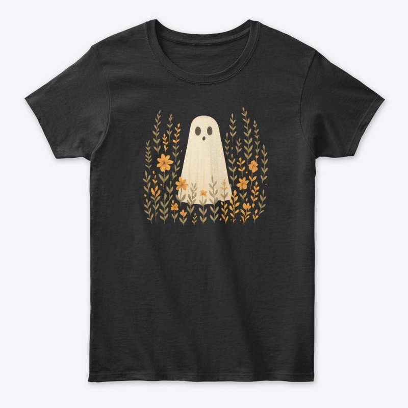 Whimsical Ghost in Wildflower Field