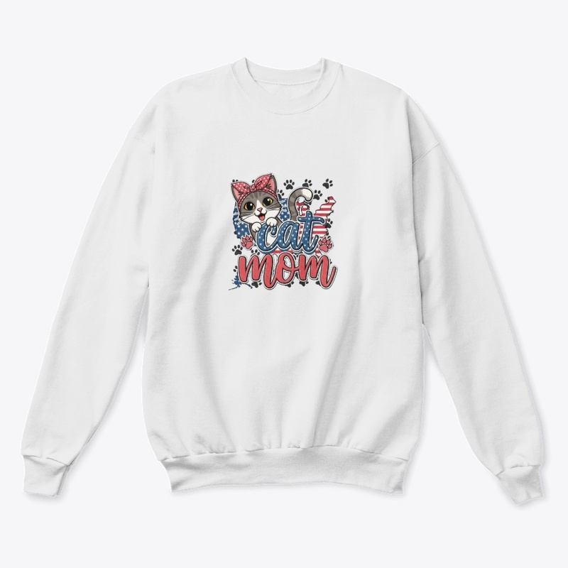 Patriotic Cat Mom - USA Flag Cat
