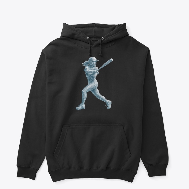Dynamic Softball Player Art