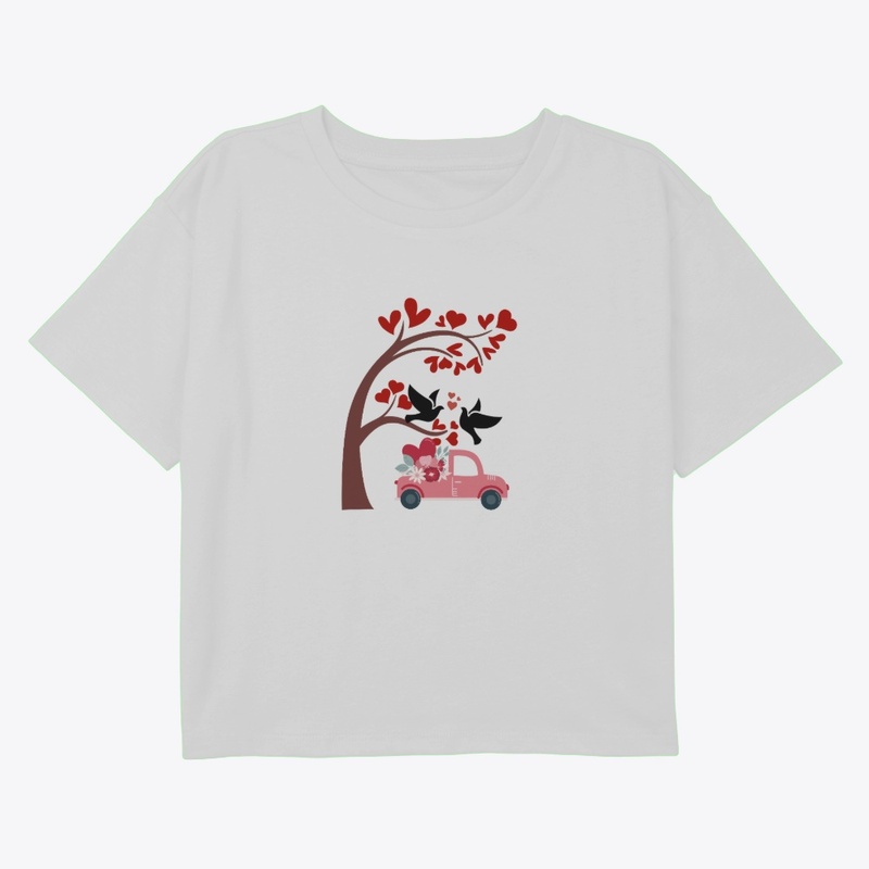 Valentine Love Birds & Pink Floral Truck