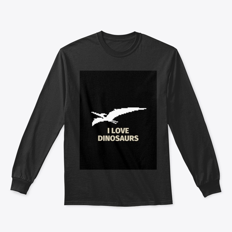 Pixel Art Dinosaur 13 Black