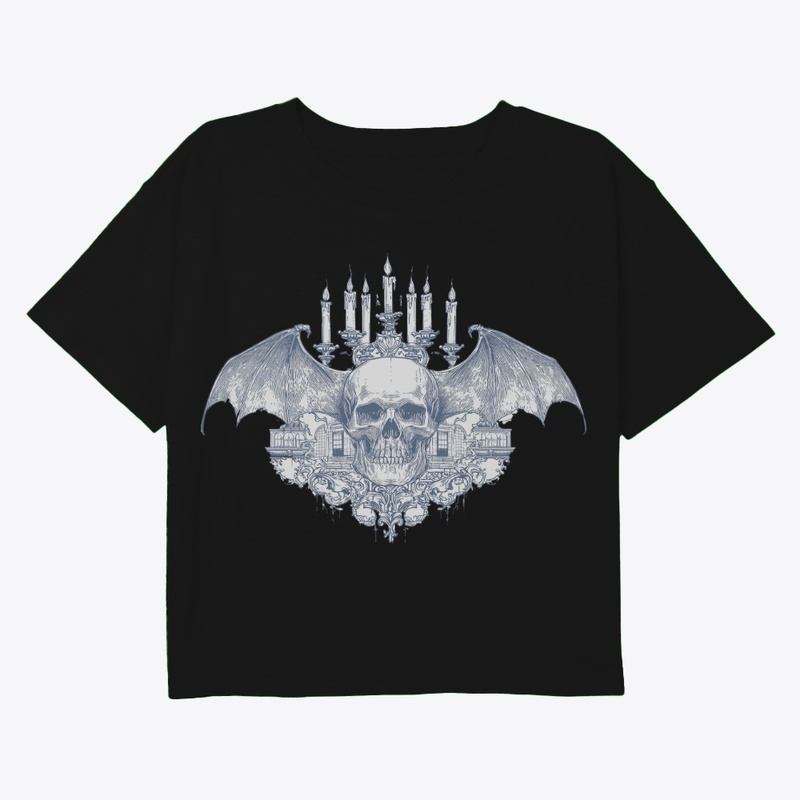 Gothic Winged Skull Candelabra