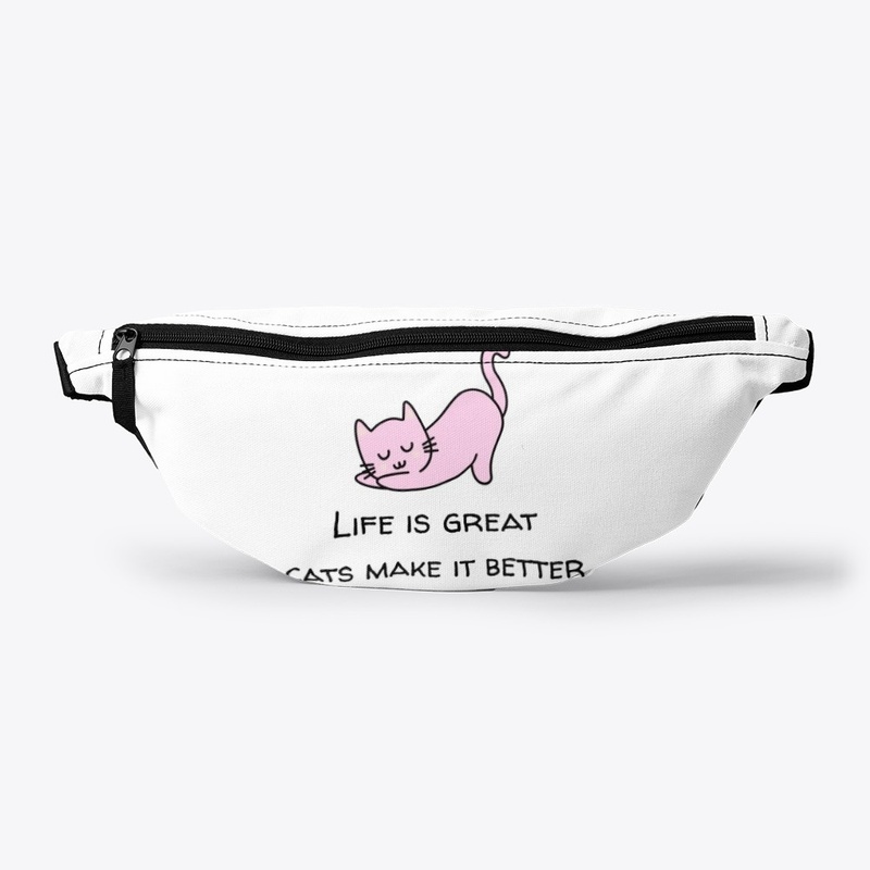 cats make life better- pink kitten