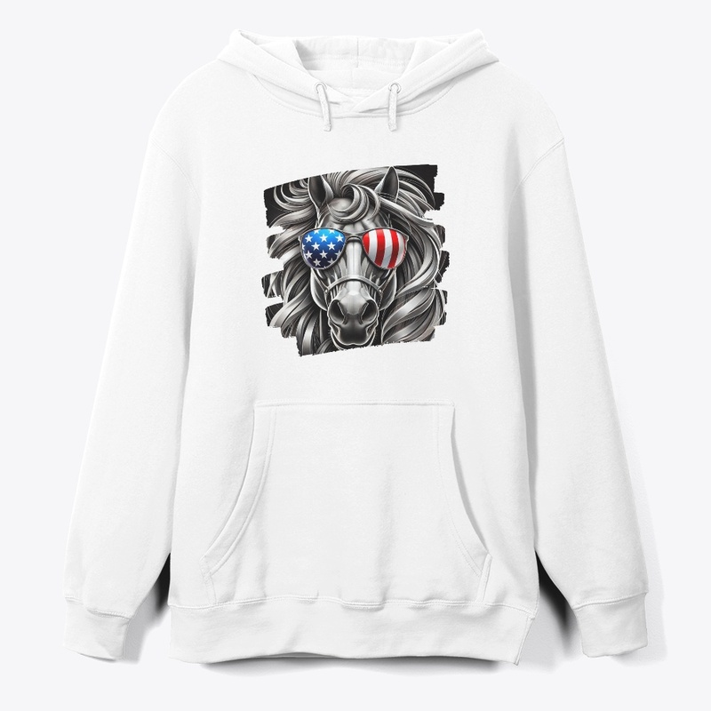 Lion Art with American Flag Sunglasses