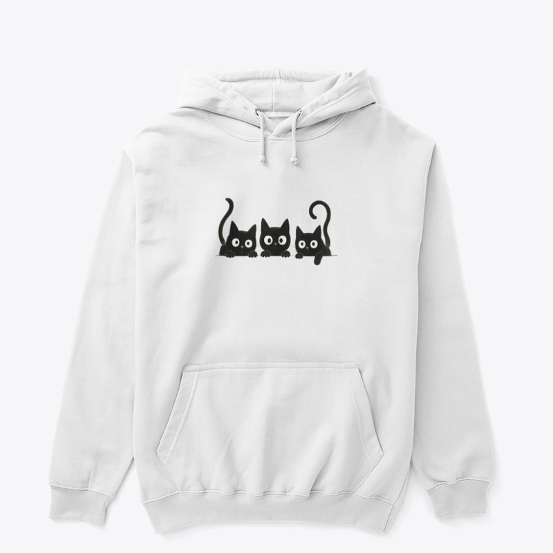 Curious Black Cats – Peeking Trio Tee