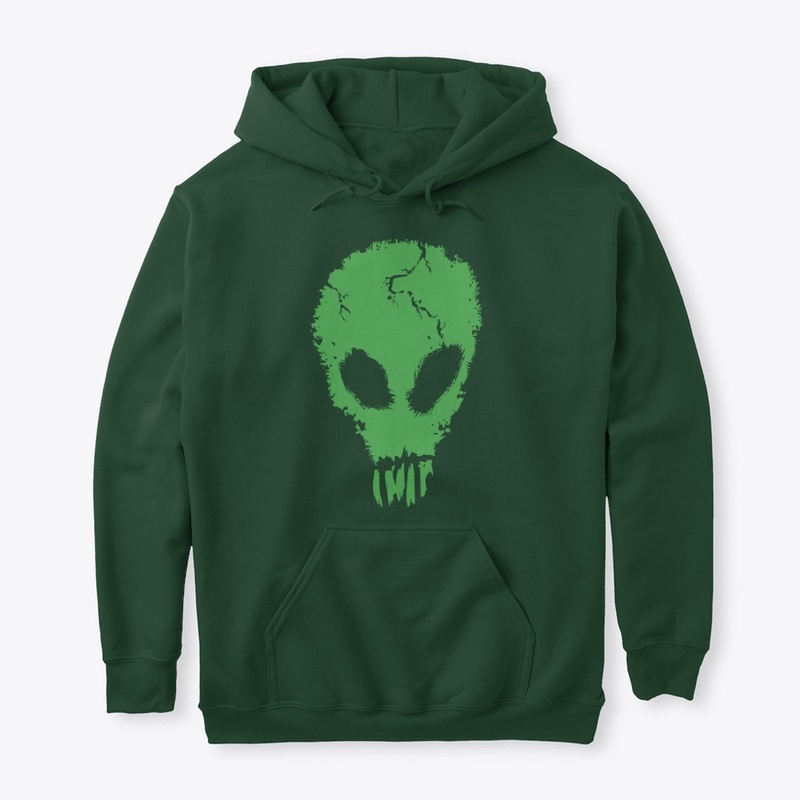 Alien Skull Storm Area 51 Hoodie Green