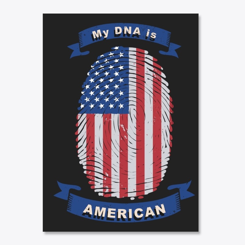 My DNA is American Flag Fingerprint 