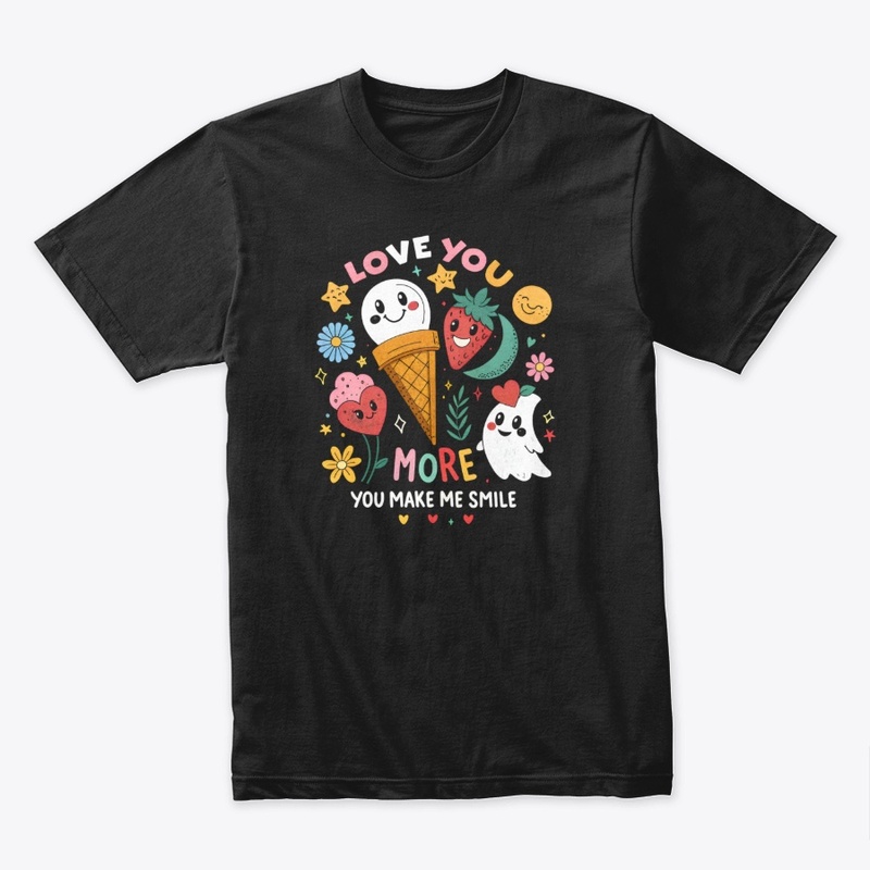  Whimsical Ghosts & Ice Cream Tee"