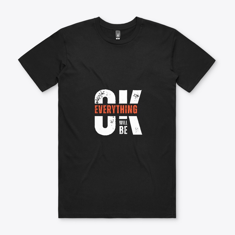 Black and Orange Typography T-shirt