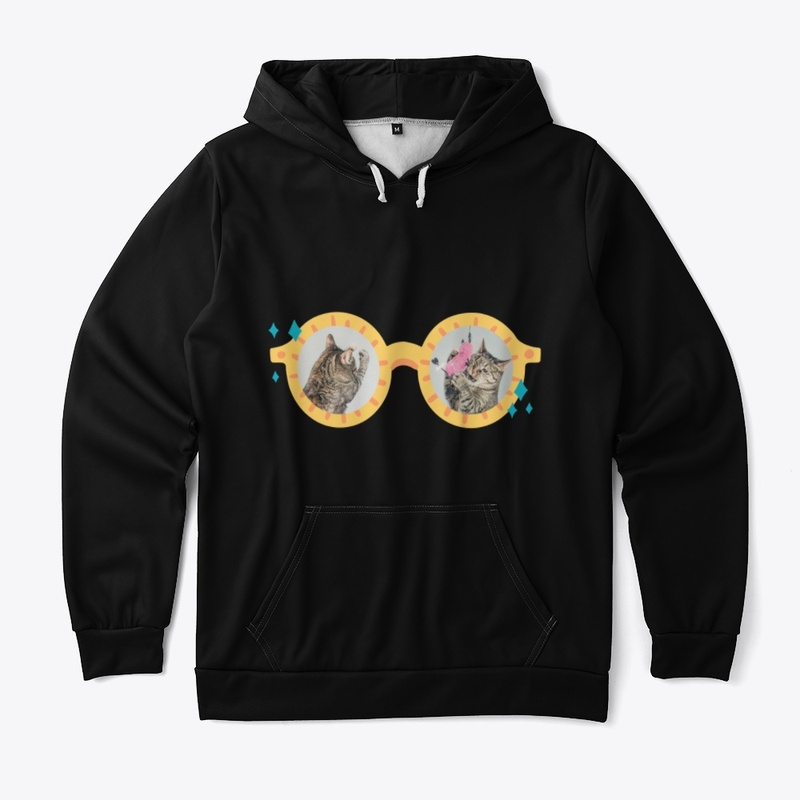 Funny bouncy cute yellow cat glasses
