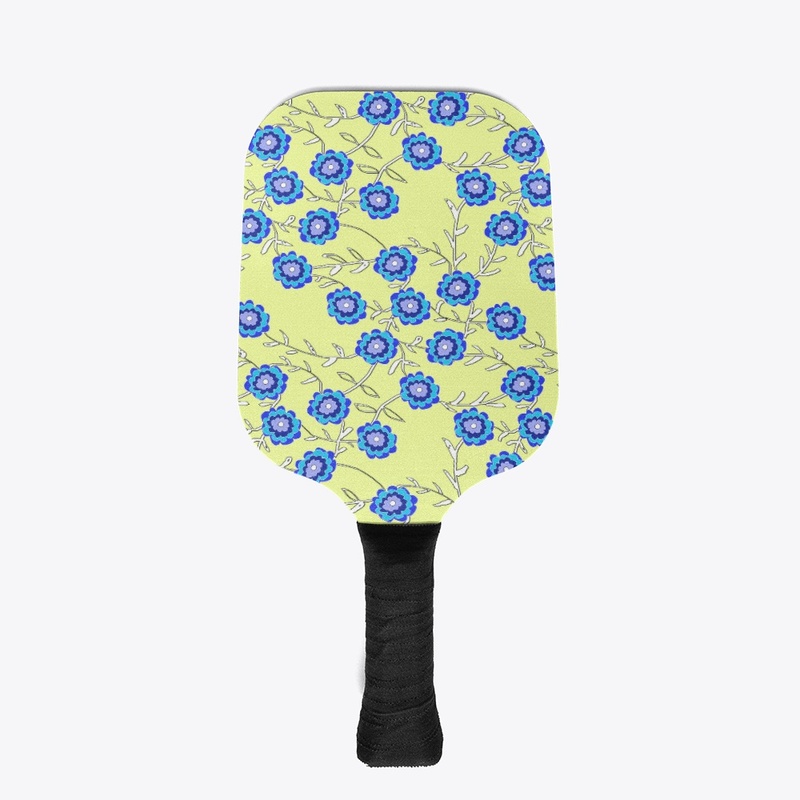 Blue Flowers on Yellow