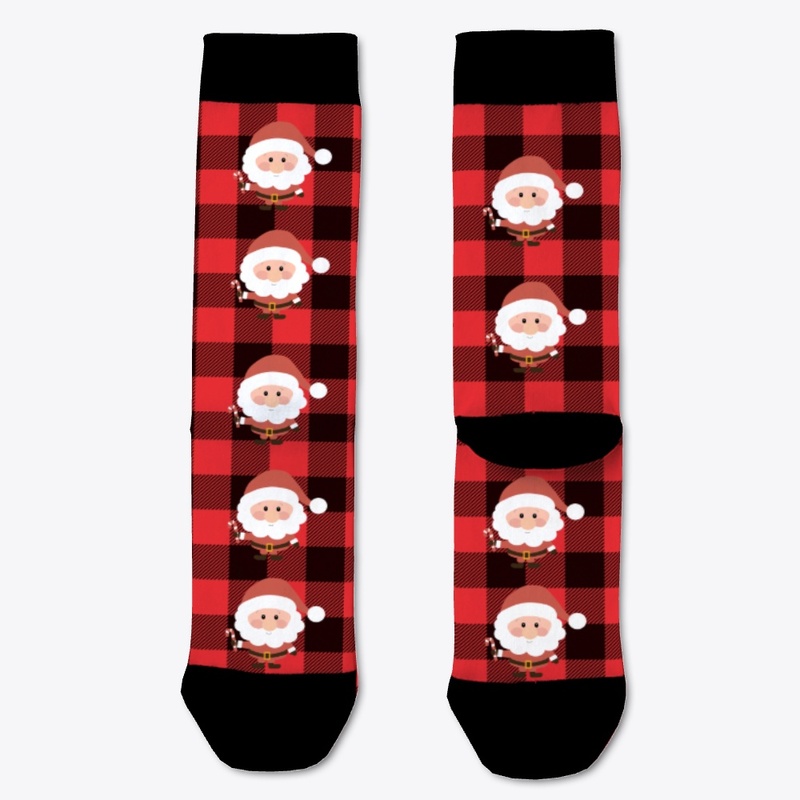 Plaid Santa Socks