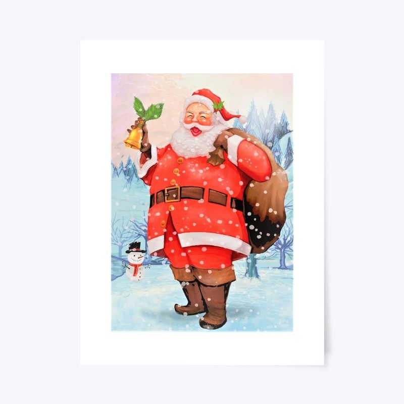 Vintage Santa with bell.