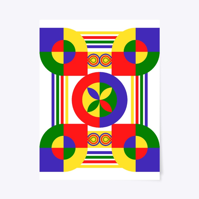 Tribal Geometric design primary color