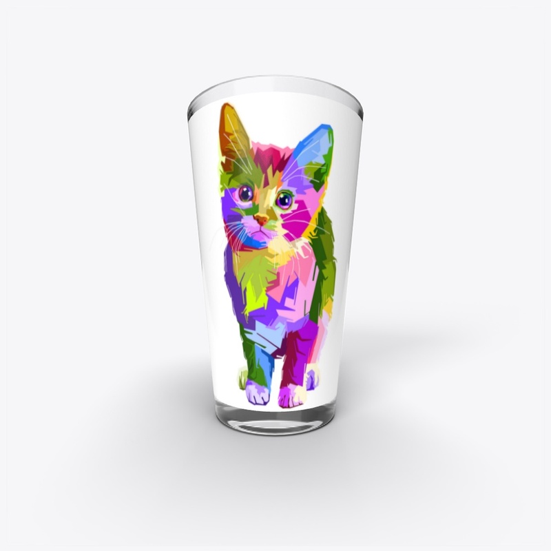 Multicolored cat printed tshirt 
