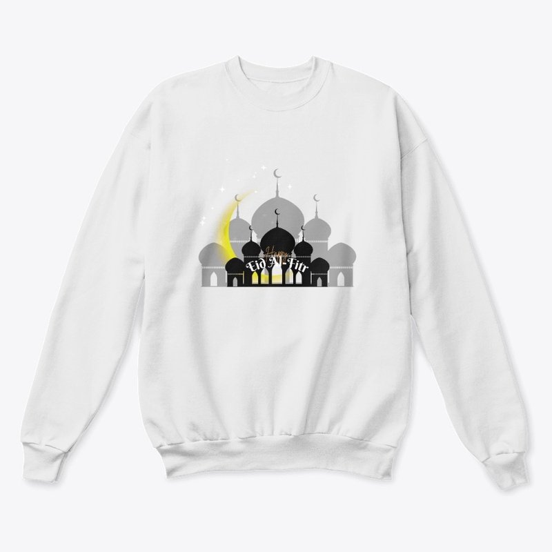 Happy Eid Al-Fitr Mosque & Moon Art