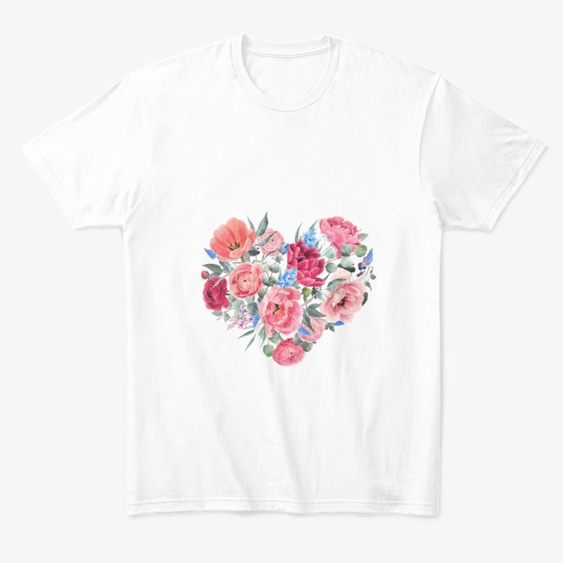 T-shirt heart shaped flowers