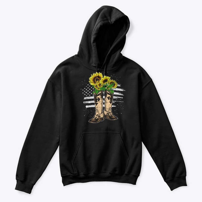 Sunflower In Boots US Flag