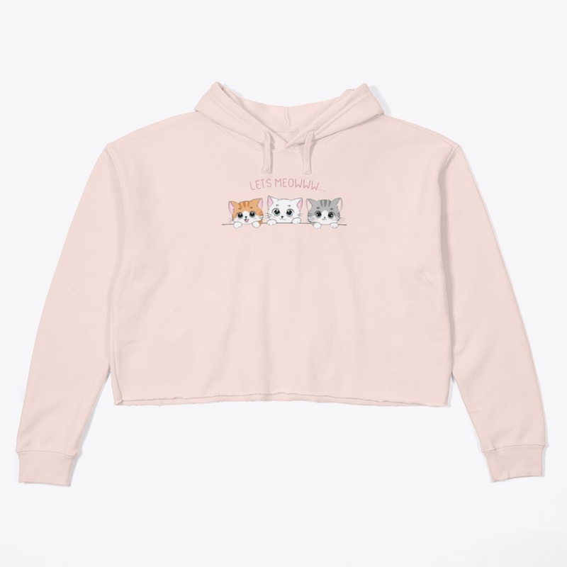 Let's Meow Cropped Hoodie and tee