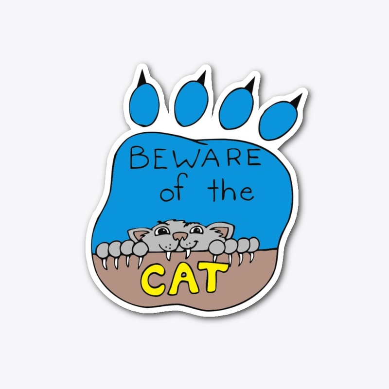 Beware of Cat, Paw, Sticker