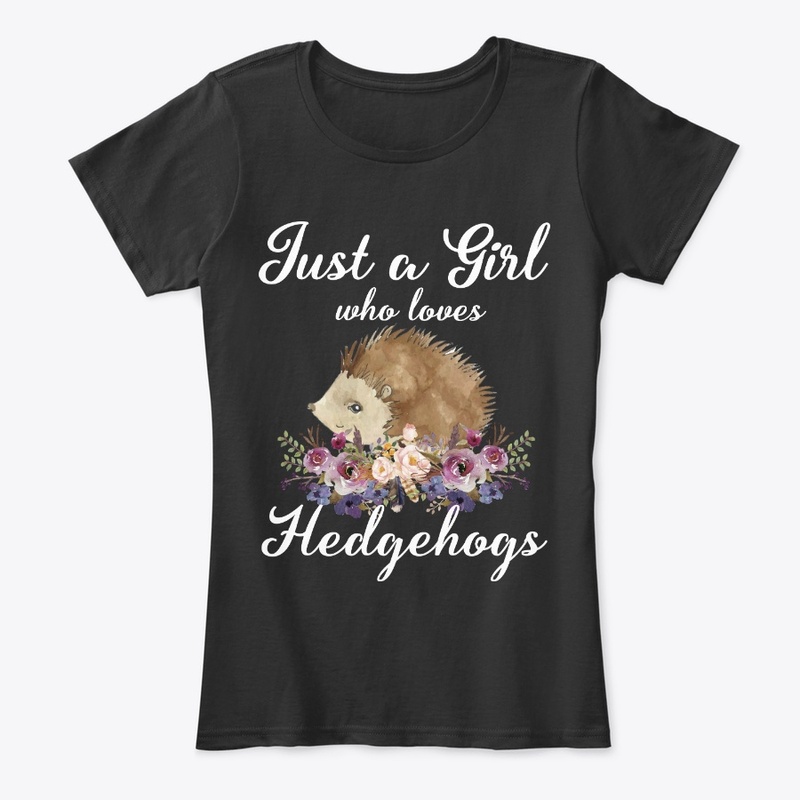 Girl Loves Hedgehogs Watercolor Style