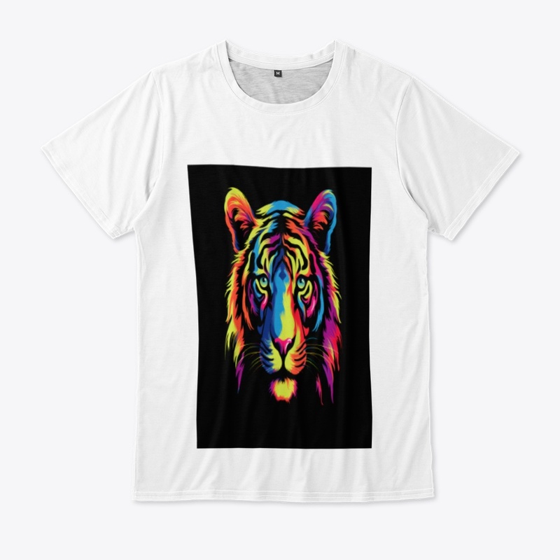 Colourfull Tiger round neck Tishirt 