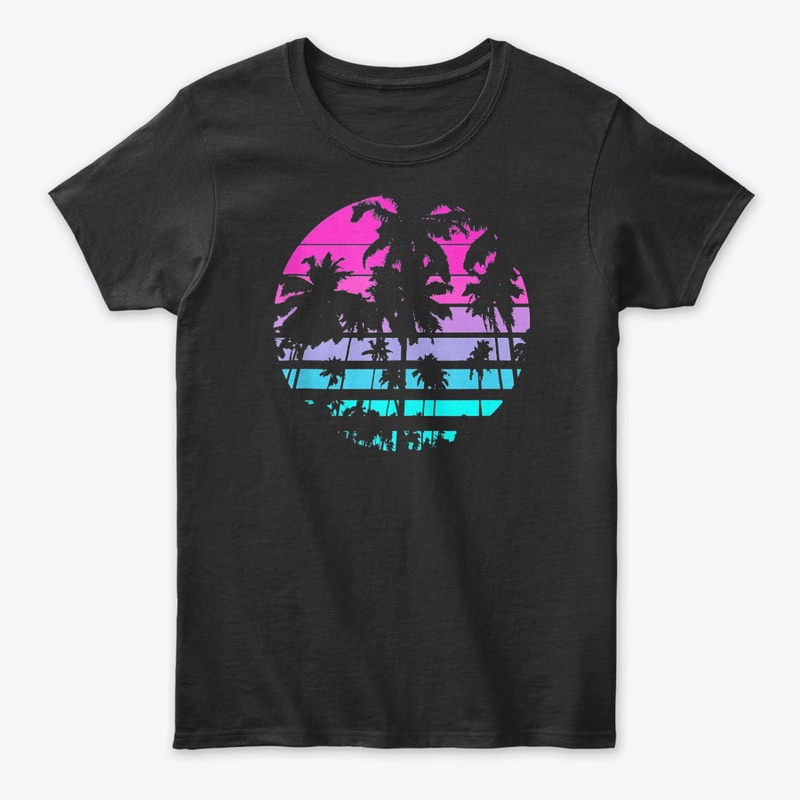 80s 90s Beach Style palm trees