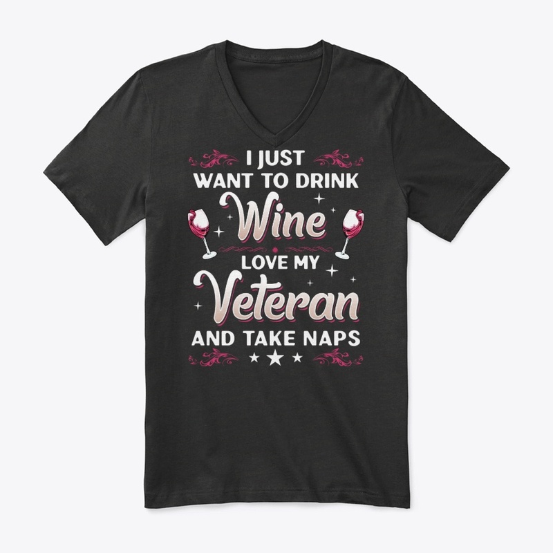 Funny Veteran's Wife And Wine Lover Gift