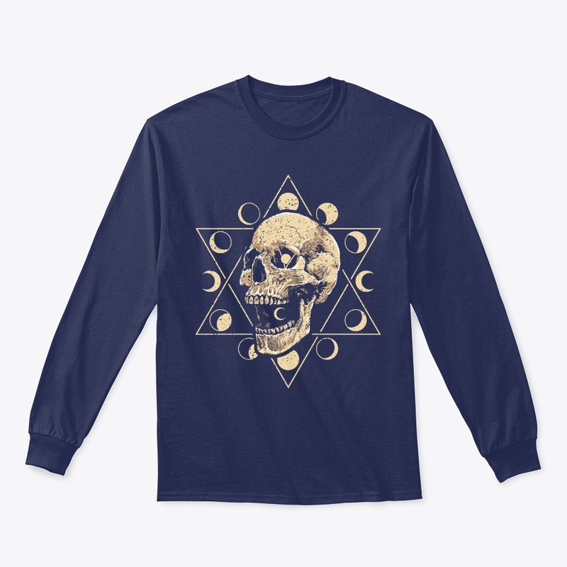 gothic skull alternative moon phases tee