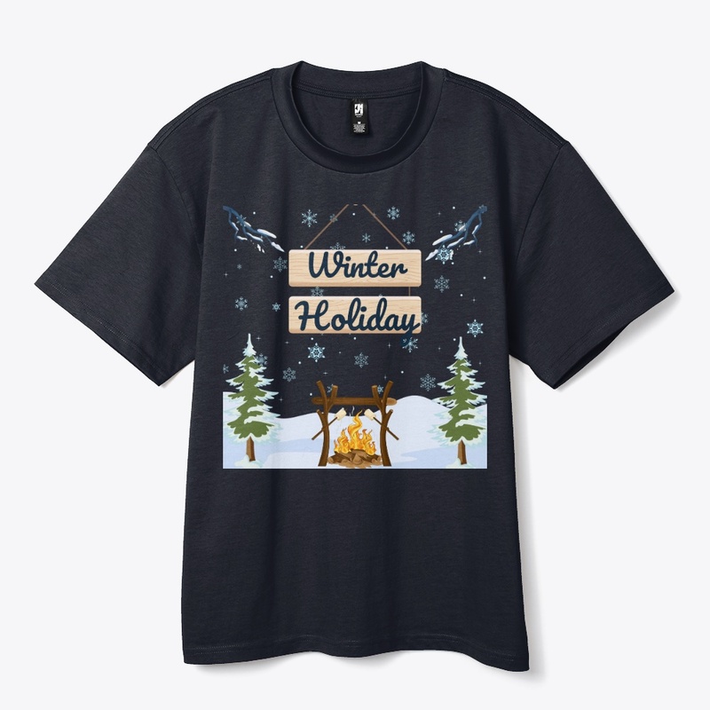 Cozy Winter Holiday Campfire Scene