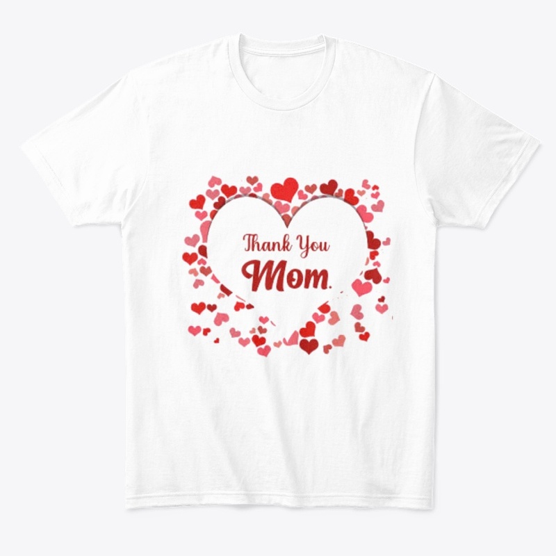 Thank You Mom with red hearts design