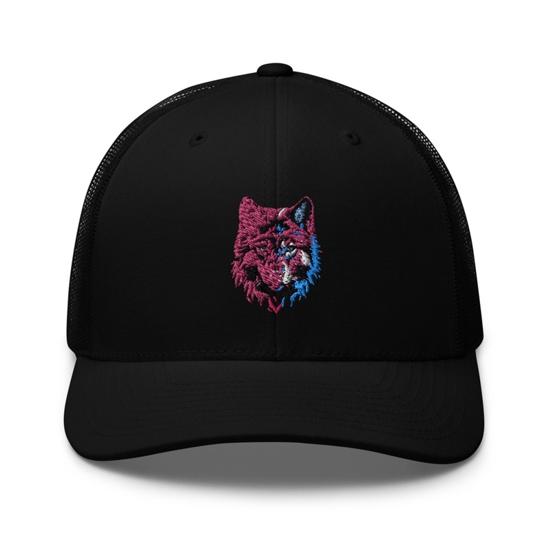 Duality Wolf - Red and Blue Spirit Art
