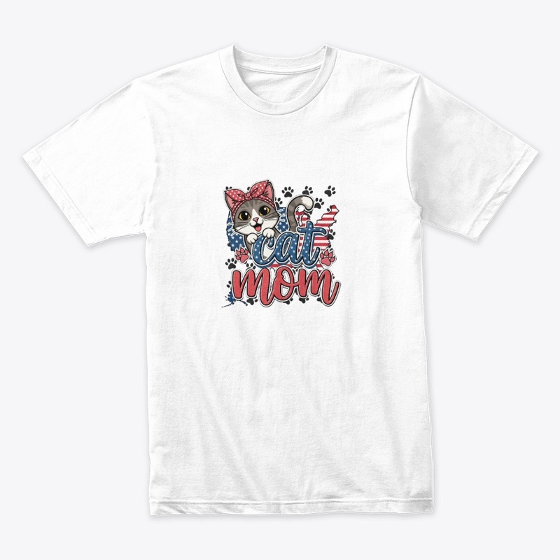 Patriotic Cat Mom - USA Flag Cat