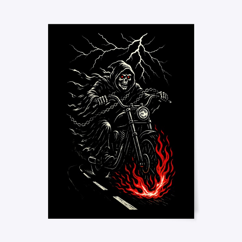 Death Rider | Flaming Motorcycle Reaper