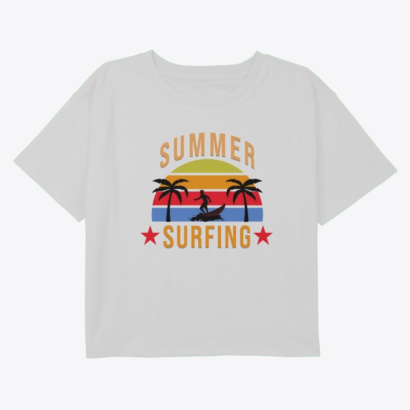 Retro Summer Surfing Beach Design