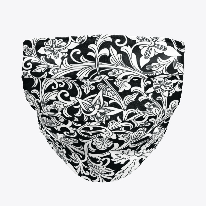 Black and white floral  pencil drawing
