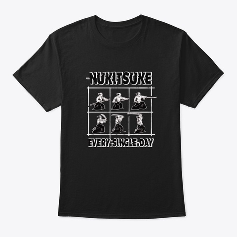 Iaido Iaijutsu Bushido Nukitsuke Japanes Black T-Shirt Front