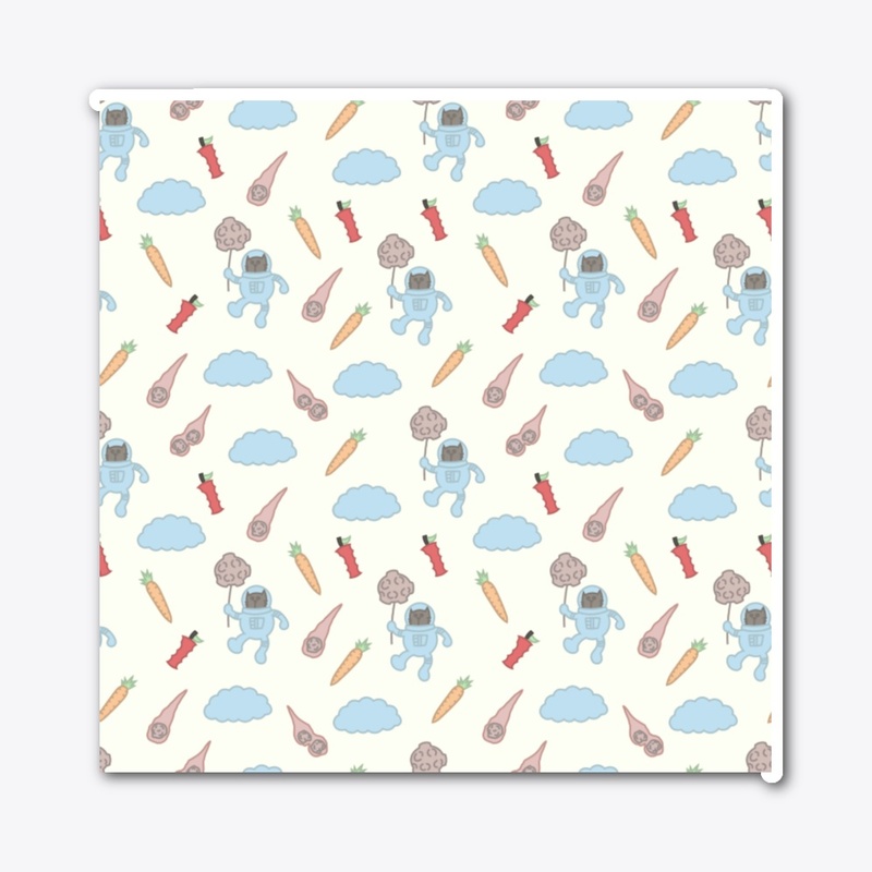 Cute cat astronaut seamless pattern mask